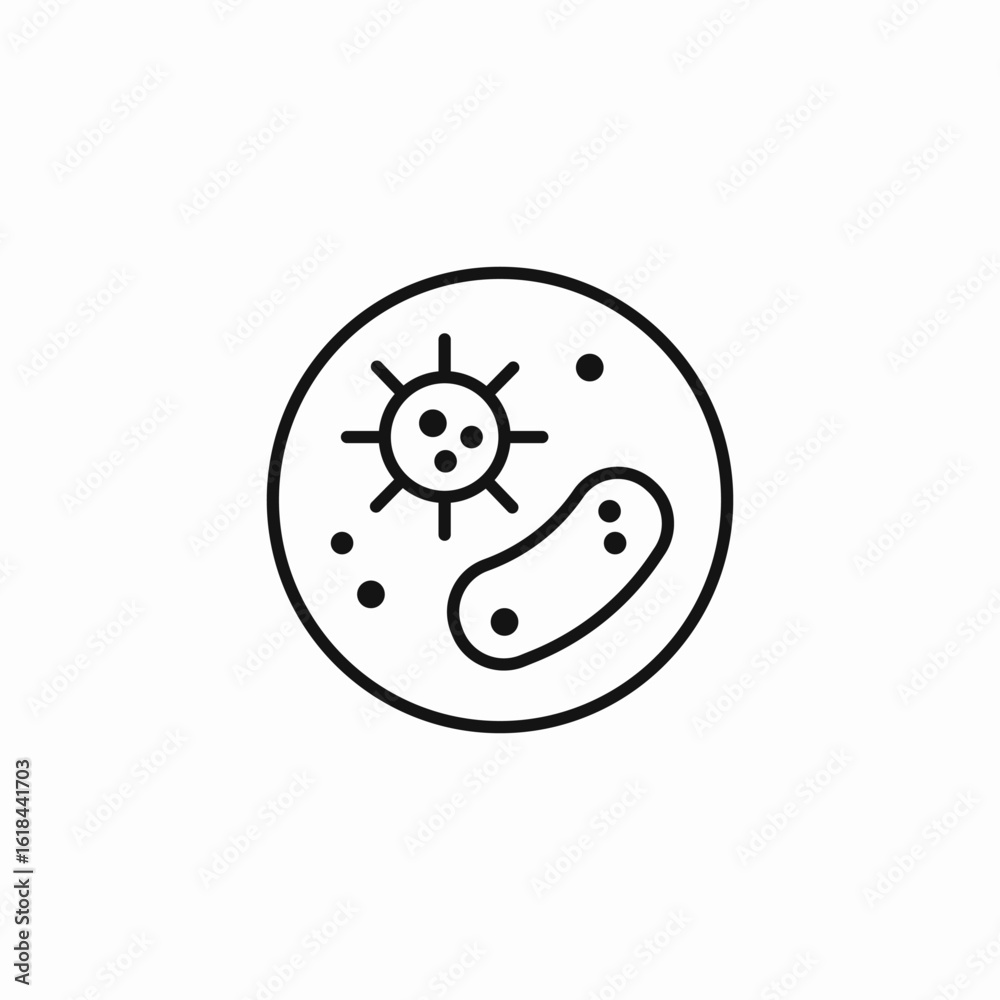 Fototapeta premium microscopic organisms view icon sign vector