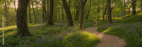 Panorama - Summer morning forest