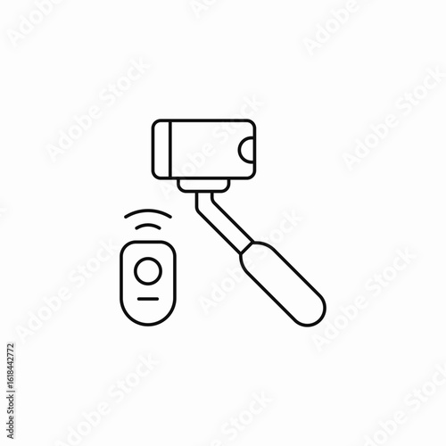 selfie stick remote icon sign vector