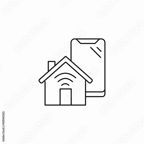 smart home control icon sign vector