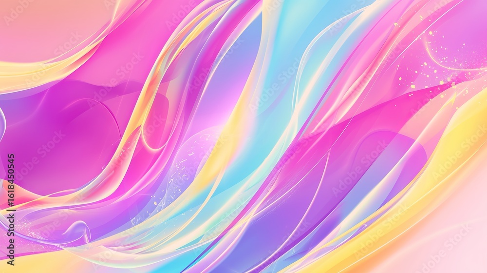 Fototapeta premium Colorful background with smooth color waves in vector illustration, abstract wallpaper for printing and packaging. High-resolution professional design in bright and pastel tones.