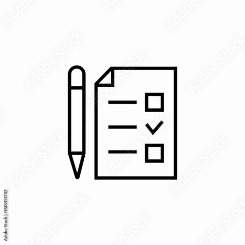 pen checklist document icon sign vector