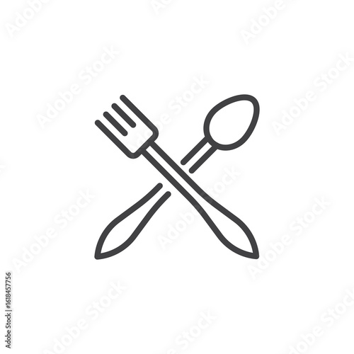 Restaurant fork and knife line icon