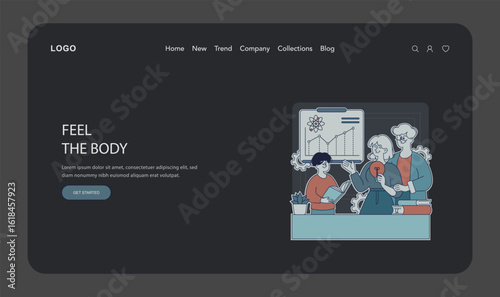 Connection Between Generations. Flat Vector Illustration