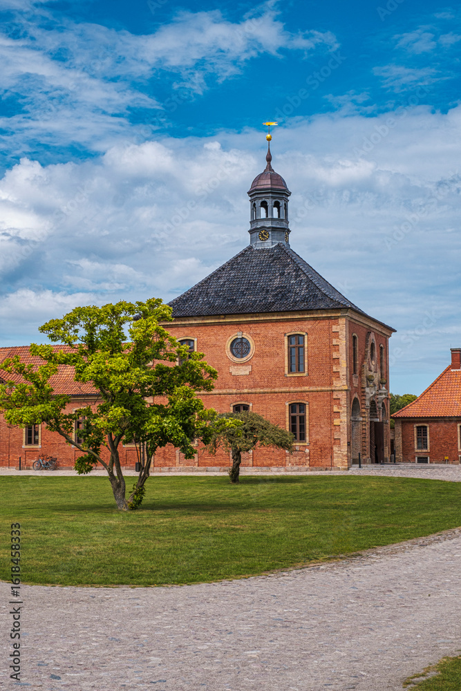 Fototapeta premium Buildings of the stunningly beautiful Bothmer Castle near the small town of Klütz in Mecklenburg-Western Pomerania, near the Baltic Sea