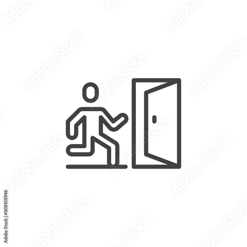 Emergency exit line icon