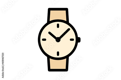 Vector Illustration of a Sleek Wristwatch Icon