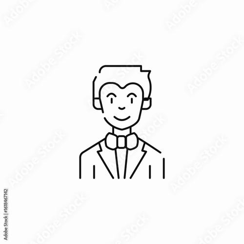 man bow tie icon sign vector