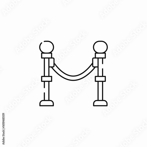 red carpet barrier icon sign vector
