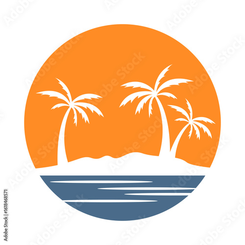 Summer beach logo design
