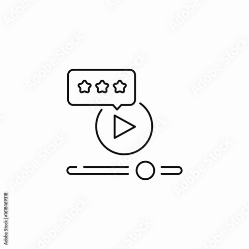 video player review icon sign vector