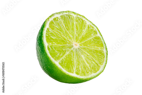 Fresh lime slice isolated on transparent background