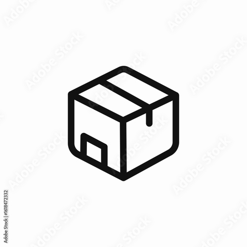closed delivery box icon sign vector