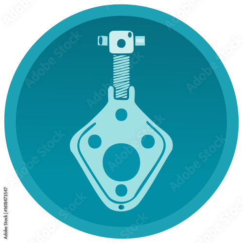 Stylized vision testing instrument icon symbol for medical optometry eye care illustration