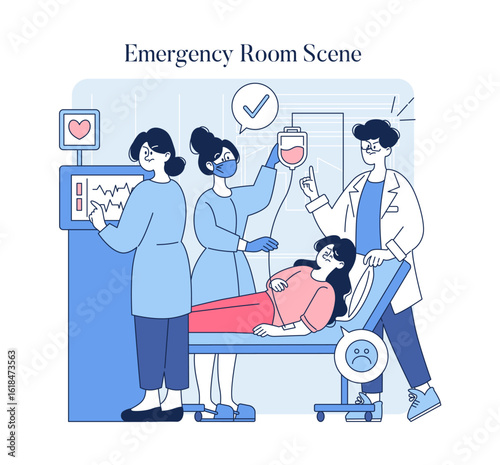 Healthcare Professional. Flat Vector Illustration