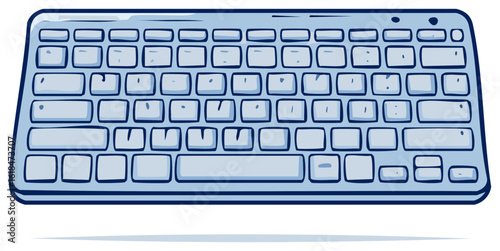 Modern Hand Drawn Computer Keyboard Doodle Illustration Representing Technology and Digital Input