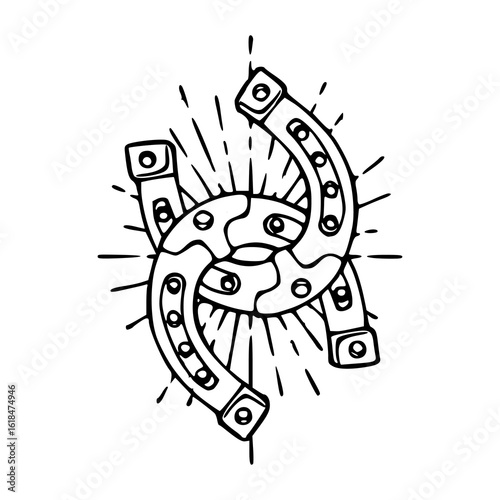 vintage tattoo style good luck symbol