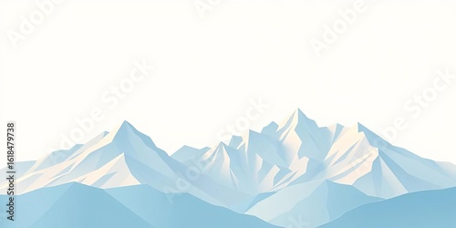 Wallpaper Mural Clean lines depict a simplified mountain range and sky in delicate paper cut style, subtle, white Torontodigital.ca