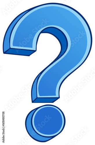 Blue Question Mark Graphic Illustrates Inquiry and Information Concept