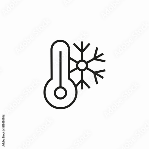 cold temperature thermometer icon sign vector