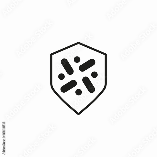 gut microbiome shield icon sign vector