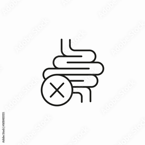 unhealthy gut intestine icon sign vector