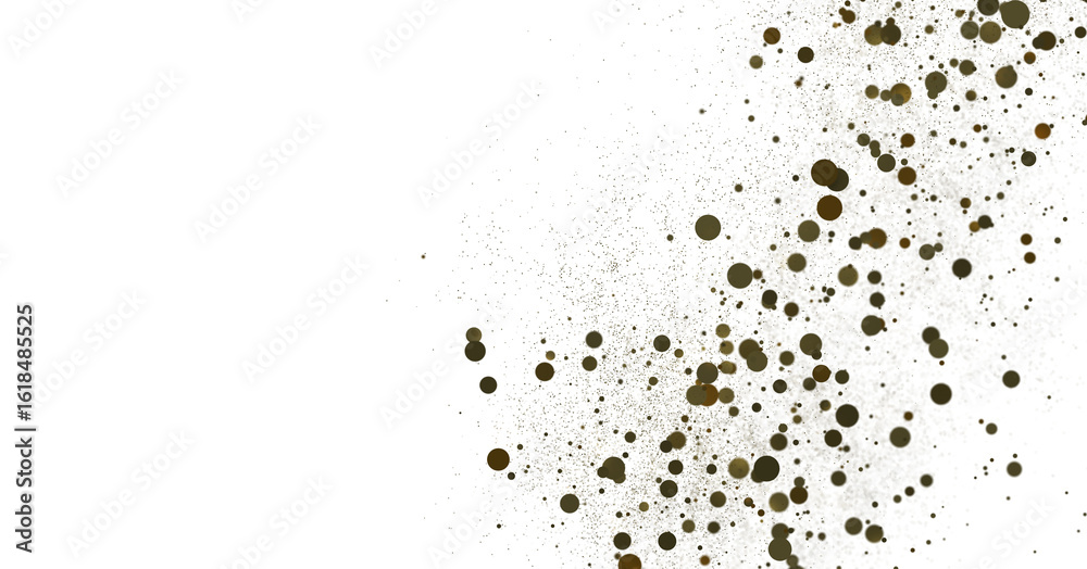 Fototapeta premium gold Rainfall: Astonishing 3D Illustration of gold Confetti Shower