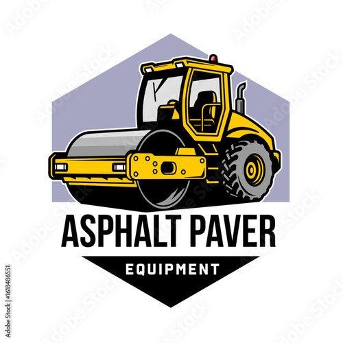 Construction asphalt paving machine vector