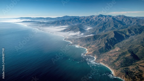 Wallpaper Mural Coastal mountain range aerial view Torontodigital.ca