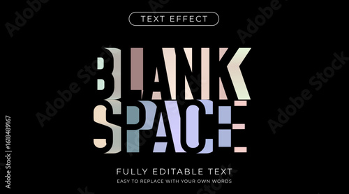 Negative space text effect. Editable font style