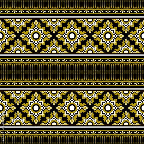 Thai Folk Gold metal background. Vector illustration design digital file download for print, printable, wallpaper, background, decoration, border, texture, textile and many projects.