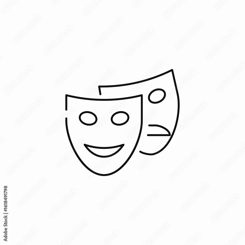 comedy tragedy masks icon sign vector comedy tragedy masks icon sign vector