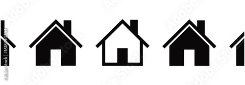 WebVector art of various house icons isolated on white background