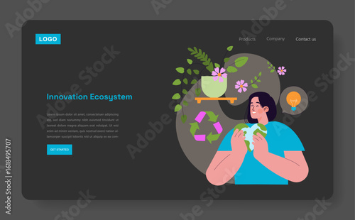 Megapolis Innovation Center. Flat Vector Illustration