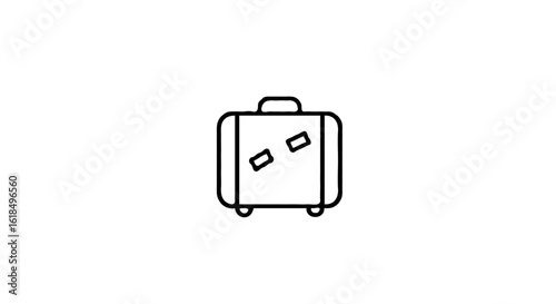 Minimalist Line Art Illustration of a Suitcase