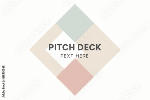 Pitch Deck: A modern geometric design for a pitch deck template, featuring pastel diamond shapes that create a professional and clean presentation