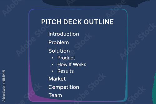Pitch Deck Outline: A concise guide to the core elements of a compelling pitch deck, highlighting key sections and concepts necessary for effective presentation.