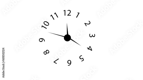Wall Clock animation. Animated clock icon isolated