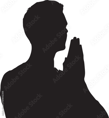 Silhouettes of a woman a man and a girl standing together in black vector style