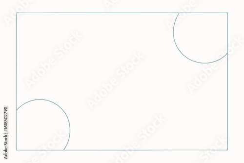 Abstract Design: A minimalist illustration with two semi-circles at opposing corners, set against a simple backdrop