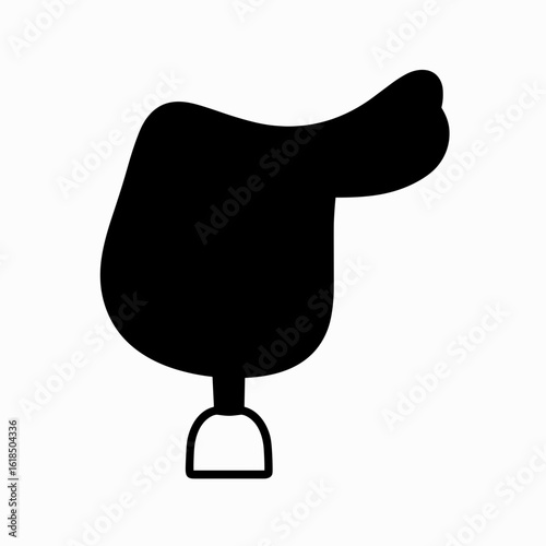 Horse saddle vector icon for equestrian sport and riding – solid style
