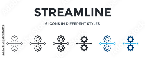 Streamline Icon In Different Style Vector Illustration. Designed In Thin Line, Regular Line, Bold Line, Glyph, Color Line, And Color Glyph Style Can Be Used For Web