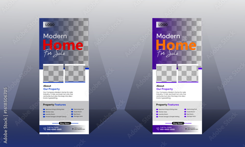 Naklejka premium Modern Creative Roll up Banner Design , poster, Print Design , Graphic Design , Advertisement , Banner, Real estate , Building ,