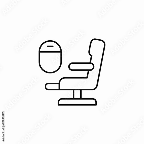 airplane seat window icon sign vector