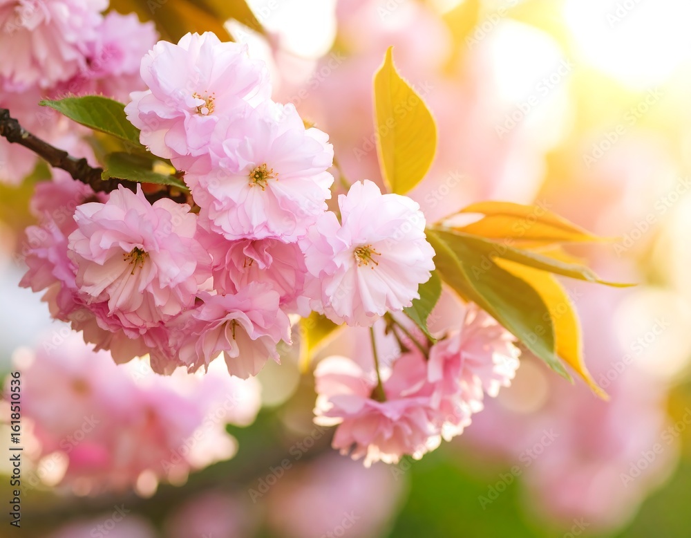 Fototapeta premium Soft-focus image of delicate pink cherry blossoms