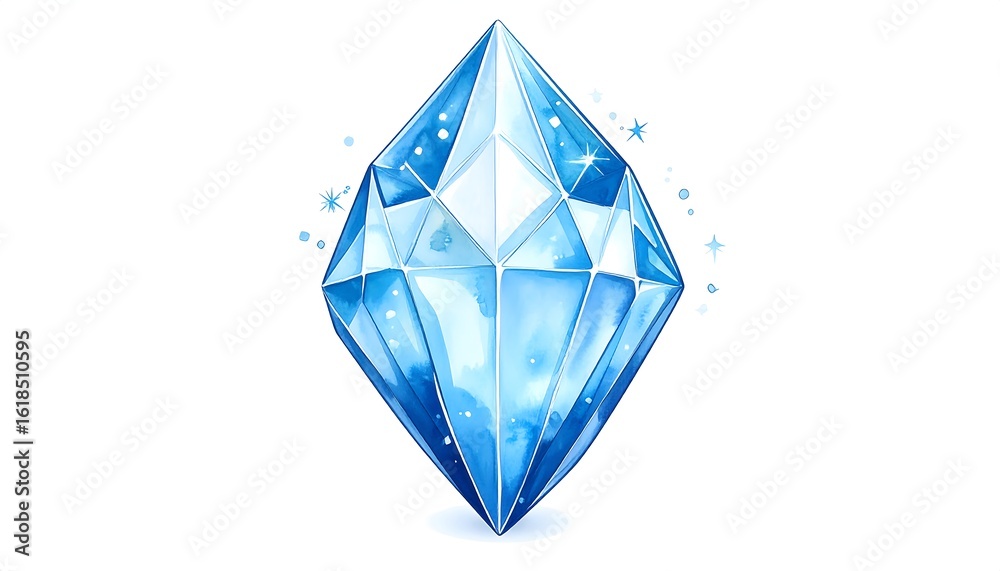 Fototapeta premium Blue diamond gem illustration