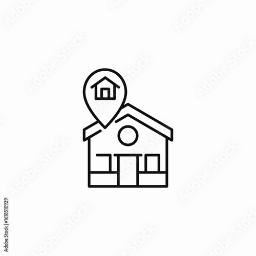 house location pin icon sign vector