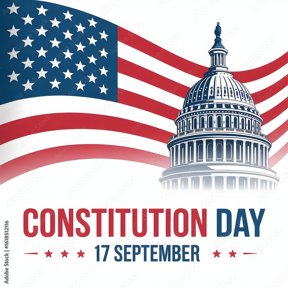custom made wallpaper toronto digital"Happy Constitution Day Celebration with American Flags and Historic Documents"