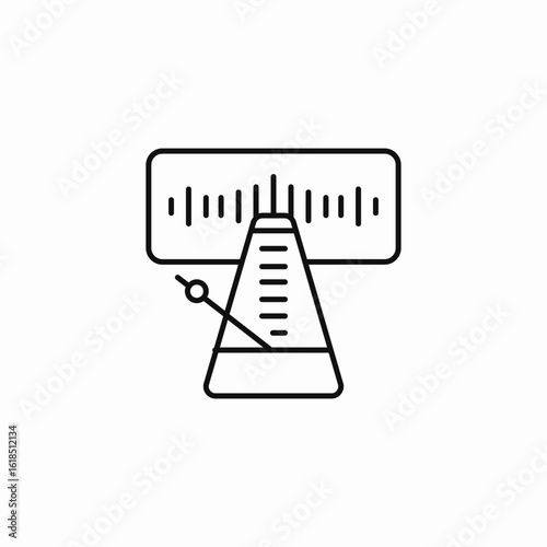 metronome beat ruler icon sign vector