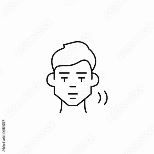 man listening sound icon sign vector